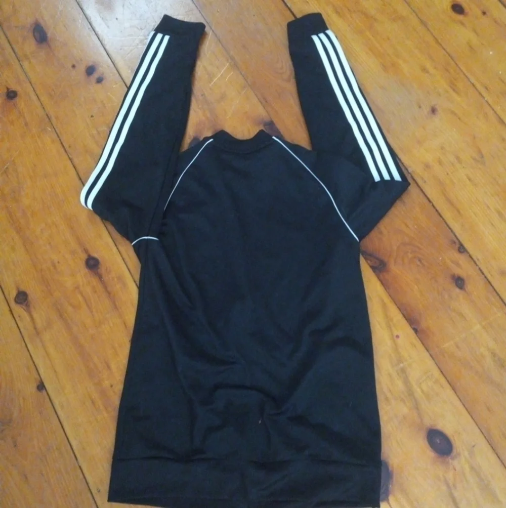 Adidas Youth Boys  Black 3 Stripe Long Sleeve Zip Up Track Jacket XL